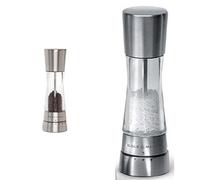 Cole & Mason Gourmet Precision Derwent Acrylic and Stainless Steel Pepper Mill - Silver with Gourmet Precision Derwent Salt Mill - Acrylic and Stainless Steel/Silver, 19 cm