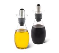 Cole & Mason H103028 Haverhill Oil and Vinegar Pourer, Oil Dispenser/Vinegar Dispenser, Glass/Stainless Steel, 210 mm, Twin Set, Includes 2 x Oil Bottle/Vinegar Bottle