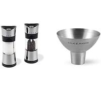 Cole & Mason H306598P Horsham Chrome Salt and Pepper Mills / Cole & Mason H611928CS Dover Stainless Steel Funnel | Bundle