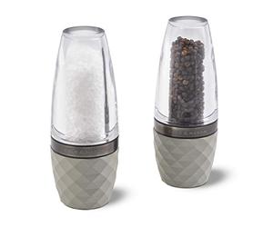 Cole & Mason H321806 City Salt and Pepper Mills, Precision+ Stemless, Concrete/Acrylic, 160 mm, Gift Set, Includes 2 x Salt and Pepper Grinders