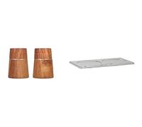 Cole & Mason H322225 Marlow Acacia Salt and Pepper Mills/Cole & Mason H306119 Ramsgate Clear Salt and Pepper Mill Tray, Bundle