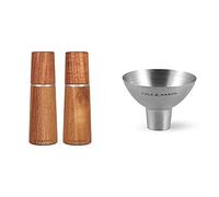 Cole & Mason H322225 Marlow Acacia Salt and Pepper Mills/Cole & Mason H611928CS Dover Stainless Steel Funnel, Bundle