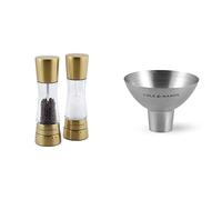 Cole & Mason H332017 Derwent Gold Salt and Pepper Mills/Cole & Mason H611928CS Dover Stainless Steel Funnel | Bundle