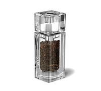 Cole & Mason H33506P Cube Clear Salt Shaker and Pepper Mill Combi, Precision+, Acrylic, 145 mm, Duo Mill, Includes 1 x Salt Shaker/Pepper Grinder