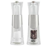 Cole & Mason H57273P Bobbi Salt and Pepper Mills, Precision+, Chrome/Acrylic, 185 mm, Gift Set, Includes 2 x Salt and Pepper Grinders