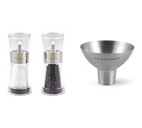 Cole & Mason H581780 Flip 180 Chrome Salt and Pepper Mills/Cole & Mason H611928CS Dover Stainless Steel Funnel | Bundle