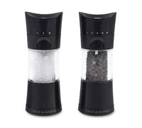 Cole & Mason Harrogate Black Salt and Pepper Grinder Set, Adjustable Ceramic Mechanism, Inverta, ABS Plastic, 154 mm, Gift Set, Includes 2 x Salt and Pepper Mills