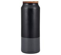 Cole & Mason Hinxton Black/Grey Large Food Storage Jar with Lid, Pasta Jar, Kitchen Organisation, Cupboard Storage Container, Ceramic/Acacia/Silicone, (H) 292 mm x (D) 110 mm