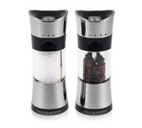 Cole & Mason Horsham Chrome Salt and Pepper Mills, Adjustable Grind Precision+ Mechanism, Non Spill, Chrome/Acrylic, 154 mm, Gift Set, Includes 2 x Salt and Pepper Grinders