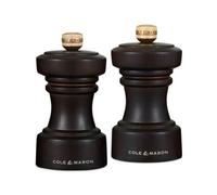 Cole & Mason H233056 Hoxton Chocolate Wood Salt and Pepper Mill Set, Precision+ Carbon/Ceramic Mechanisms, Salt and Pepper Grinders with Adjustable Grind, Beech Wood, 104mm, Gift Set