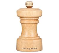 Cole & Mason Hoxton Salt Grinder Beech Wood Adjustable Grind Easy Refill