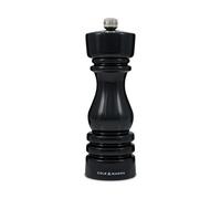 Cole & Mason London Black Gloss Pepper Mill, Precision+ Carbon Mechanism, Pepper Grinder with Adjustable Grind, Beech Wood, 180mm, Seasoning Mill, Lifetime Mechanism Guarantee