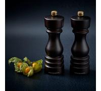 Cole & Mason London Chocolate Wood Salt and Pepper Mill Set, 180mm, Precision+ Carbon/Ceramic Mechanisms, Salt and Pepper Grinders with Adjustable Grind, Beech Wood, Gift Set