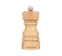 Cole & Mason London Natural Beech Salt Mill, Non Corroding Ceramic Mechanism, Salt Grinder with Adjustable Grind, Beech Wood, 130mm, Seasoning Mill, Lifetime Mechanism Guarantee