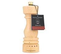 Cole & Mason London Natural Beech Wood Pepper Mill 180mm Grind Select