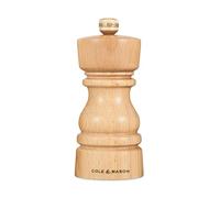 Cole & Mason London Natural Beech Pepper Mill, Precision+ Carbon Mechanism, Pepper Grinder with Adjustable Grind, Beech Wood, 130mm, Seasoning Mill, Lifetime Mechanism Guarantee
