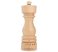 Cole & Mason London Pepper Mill, Grind Select Adjustable Coarseness, Natural Beech, 180mm, Refillable Manual Grinder
