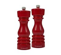 Cole & Mason London Refillable Spice Mill - Kitchen & Home Accessory - Salt & Pepper Grinder Set - Salt Mill with Ceramic Mechanism - Pepper Mill with Carbon Steel Mechanism - 7", Red Gloss