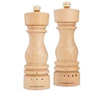 Cole & Mason London Salt and Pepper Mill Gift Set, Grind Select Adjustable Coarseness, Natural Beech, 180mm, Refillable Manual Grinder