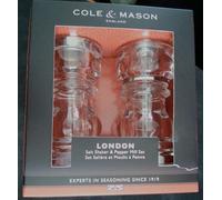 Cole & Mason London Salt & Pepper Mill Set, 13cm Refillable Acrylic, Adjustable Coarseness