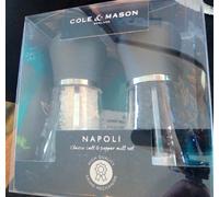 Cole & Mason Napoli Salt and Pepper Grinder Set 12cm Adjustable Grind | Manual Acrylic Salt and Pepper Mill Set with Adjustable Coarsenss Easy to Refill Durable Ceramic Mechanism Gift Set Filled