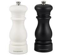 Cole & Mason Southwold Black & White Salt and Pepper Mill Set, Adjustable Grind, ABS Plastic, 165mm, Gift Set, Includes 2 x Salt and Pepper Grinders