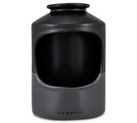 Cole & Mason Strethall Black/Grey Salt Pig Ceramic Salt Cellar | Stylish Black/Grey Kitchen Storage and Organisation Pot With Acacia Lid Seasoning Storage Pot (H) 16cm x (D) 11cm