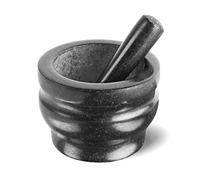 Cole & Mason Worcester Black Pestle & Mortar Set 18cm Granite Herb Grinder | Professional Large Heavy Duty Pestle & Mortar Spice Grinder Durable and Stylish Kitchen Accessory