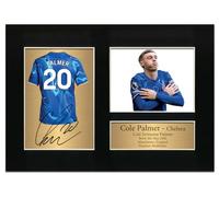 Cole Palmer Chelsea Autograph Signed Shirt Photo Picture Display Gift For Chelsea Fans Digitally Reproduced Signature Gold Frame or Unframed #118 (Black Mounted A4)