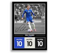Cole Palmer Chelsea Signed Photo Poster A4/A3 Print Picture Display Framed Autograph Memorabilia for Football Fans Gift England (A3 Poster Only Black)