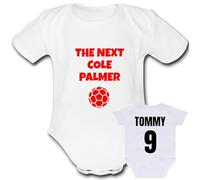 COLE present from daddy grandad ENGLAND NATIONAL TEAM 3 LIONS for a gift FOOTBALL Unique Baby Vest Grow Babygrow Cute PERSONALISED Custom Boys Girls Unisex PALMER