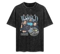 Cole World Jermaine Lamarr Harajuku Cole J Cole Rapper Unisex T-Shirt Printed Tee Graphic Top Men Black Shirt M
