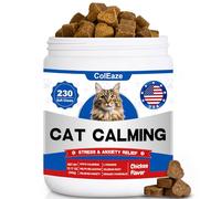 ColEaze Cat Calming Chews 230 ct - Cat Anxiety Relief with Chamomile& L-Theanine |for Stress, Travel, Barking, Grooming, Support Relaxation| for All Breeds & Ages
