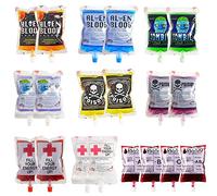 COLEESON 250ML Blood Bag for Halloween Drinks - Vampire Party Decor for Drinking Juice Puree - Perfect for Zombie, Cosplay Party