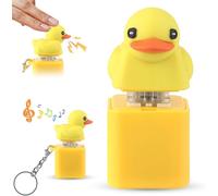 COLEESON 2Pcs Keyboard Fidget Toy, Ducky Keychain Fidget Keyboard with Lights and Sounds, Quacking Duck Fidget Toy for School, Duck Keyboard Clicker Fidget for Boys Girls