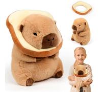 COLEESON Capybara Stuffed Animal, Capybara Plush Toy Pillow with Wearable Bread, Soft Plushie Toy Doll Pillow for Girls Boys Kids, Stuffed Capybara Toy Birthday Decorations Gifts