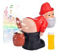 COLEESON Christmas Funny Bubble Blowing Santa, Automatic Farting Bubble Machine, Electric Blowing Bubble Toy With Light And Music, Bubble Farting Santa for Christmas Birthday Party (A)