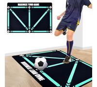 COLEESON Football Training Mat for Boys - 90 x 60cm Football Footstep Training, Anti Slip Soccer Training for Anti-Skid Carpet for Ball Control Practice Mastery Mat Football Gifs for Boys Kids Adults