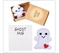 COLEESON Halloween Ghost in a Box, Mini Plush Ghost with Card, Stuffed Animal Doll for Trick or Treat, Emotional Support Gift, Cute Pocket Hug for Kids, Friends & Family, Inspirational