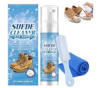 COLEESON Suede Cleaner 200ml Kit for Shoes, Nubuck and Trainers, No Rinse Foam Cleaner with Brush and Microfiber Towel, Removes Dirt and Stains for Boots, Leather, Canvas and Knit