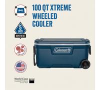 Coleman 100QT Xtreme Wheeled Cooler Box | For Camping, Beach, Picnic & Outdoor U