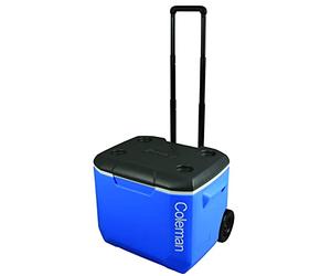 Coleman 60 Qt portable camping fridge / cooler - Rigid with wheels, blue, M.