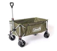 Coleman Collapsible Camping Wagon | Foldable Pull Wagon | 4 Wheel Festival Trolley | Portable Hand Cart|Detachable Wheels | Up to 180 kg Load Capacity | 116 x 60 x 58 cm | Green