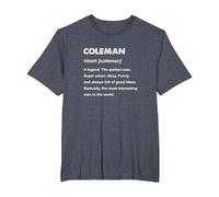 Coleman Name T-Shirt, Men's Big and Tall, Heather Blue, 3X Tall