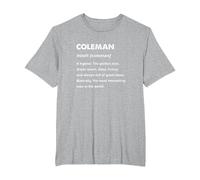 Coleman Name T-Shirt, Men's Big and Tall, Heather Grey, 2X Tall