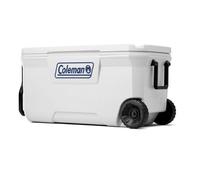 Coleman Xtreme Marine 100 QT Wheeled White Cooler Cool Ice Box with on Wheels