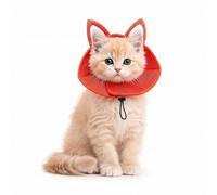 Colenumone cat Cone,Dog Cone Adjustable E-Collar for Cats and Dogs,Orange,S | Adorable fox-ear design,breathable mesh fabric,adjustable drawstring for secure fit,lightweight,prevents licking&biting