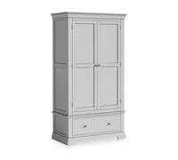 Colette Grey Double Wardrobe With Drawer - By Roseland Furniture