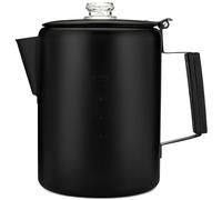 COLETTI Black Bozeman Percolator Coffee Pot - Stovetop Coffee Makers, Camping's Sleekest Stainless Steel Percolator - NO Aluminium or Plastic (12 Cup)