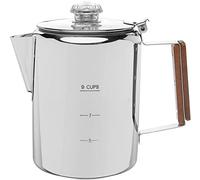 COLETTI Bozeman Coffee Percolator - Camping Coffee Makers, Stove Top Percolator Coffee Pot - NO Aluminum or Plastic [9 cup]